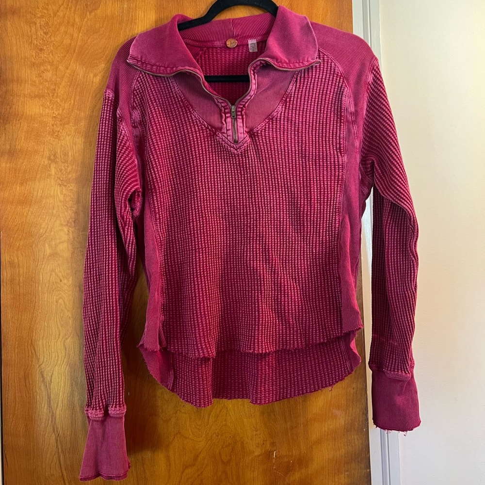 Free People Waffle Thermal Top